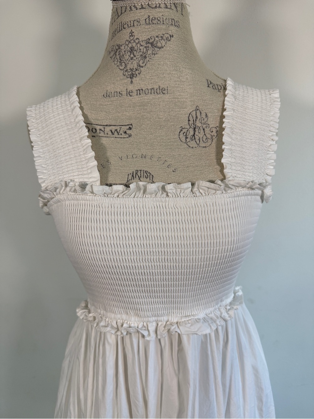 Altar'd State White Smocked Square-Neck Maxi Dress - Picture 2 of 8